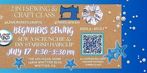 2 -in-1 Sew A Scrunchie & Starfish Hair Clip Craft