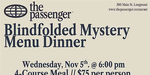 Blindfolded Mystery Menu Dinner