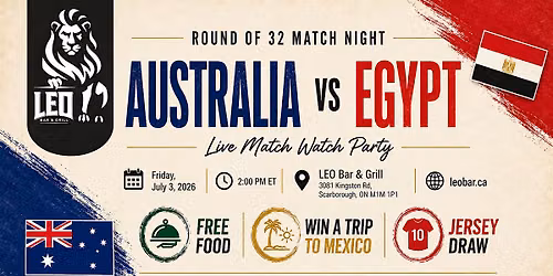 Australia vs Egypt - Round of 32 Live Match Watch Party