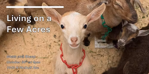 Living on a Few Acres: Goats and Sheep (in-person & Zoom)