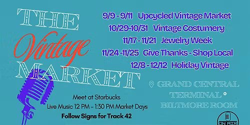 The Vintage Market at Grand Central - Live Music Lunch - FREE ENTRY