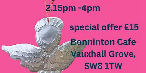Create piece of tin to hang on your tree, tea and cake included