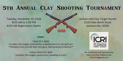 5th Annual Florida First Coast (FFC) ICRI Sporting Clay Tournament