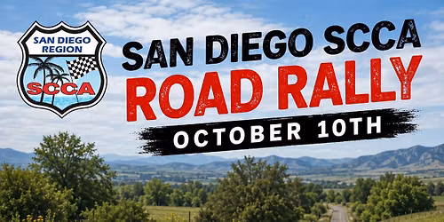 San Diego SCCA Road Rally October 10th 2026