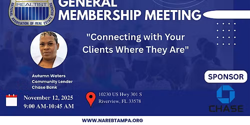 NAREB TAMPA NOVEMBER GENERAL MEMBERSHIP MEETING