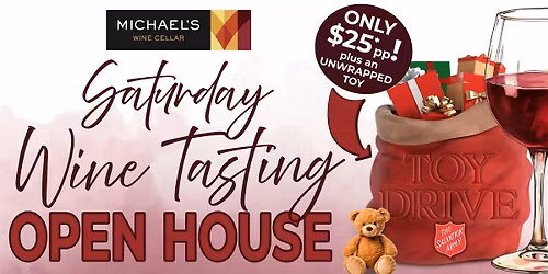 Saturday Open House Wine Tasting + Toy Drive!