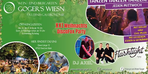 XXL Weihnachts Disco Fox Tanzveranstaltung mit Duo Flashlight und DJ Axel im Saal