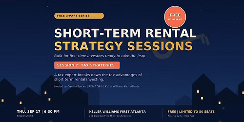 Short-Term Rental Strategy Sessions: Session 2 \u2013 Tax Strategies (FREE)