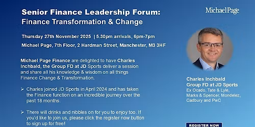 Senior Finance Leadership Forum:  Finance Transformation & Change