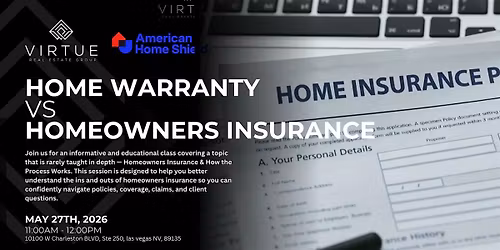 Home warranty vs Homeowners Insurance - Workshop Wednesday