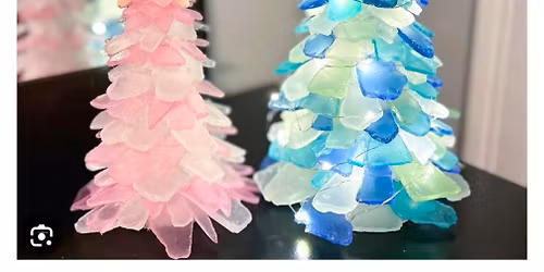 Sea Glass Christmas Tree with Twinkle Lights 