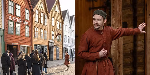 Bryggen Guiding: A walk with a historical expert through Bryggen\u2019s past. UNESCO World Heritage Site.