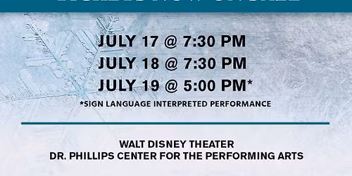 Frozen - The Musical - Encore! Performing Arts at Walt Disney Theater at Dr Phillips Center