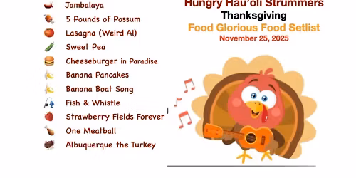 4TH Tues Uke @ Denny's FOOD Glorious FOOD! And Food Drive \u25e1\u0308