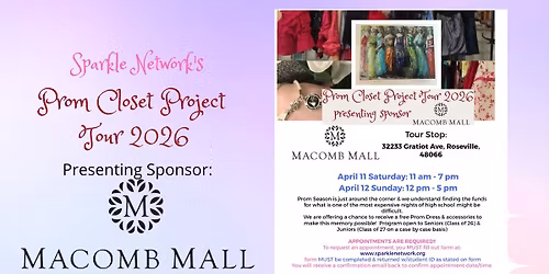 Prom Closet Project Tour 2026 MACOMB MALL STOP