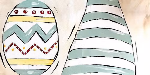 Gnome with Easter Egg Balloon Canvas Painting Craft Class Workshop