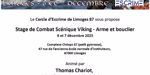 Stage de Combat Sc\u00e9nique Viking - Arme et bouclier - Anim\u00e9 par Thomas Chariot