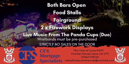 Vale of Lune RUFC - Firework display 2025