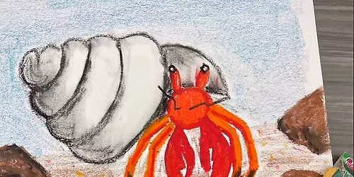 Art Methods for Kids - Oil Pastel Hermit Crab