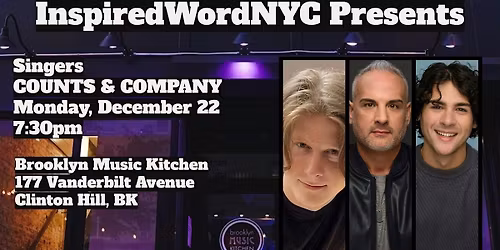 InspiredWordNYC Presents COUNTS & COMPANY at Brooklyn Music Kitchen