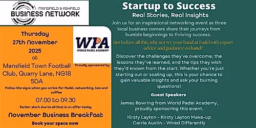 November Business Breakfast - Start up to Success!