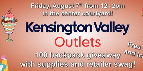 Kensington Valley Outlets Back to School Event