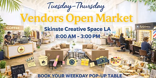 Tuesday to Thursday Vendor  Pop-up