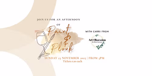 **GET TICKETS** Paint & Plonk with Art Obsession 