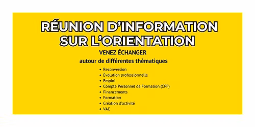 R\u00e9union d\u2019information sur l'orientation