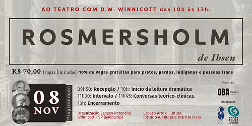 Ao Teatro com D. W. Winnicott: \u201cROSMERSHOLM\u201d de Ibsen