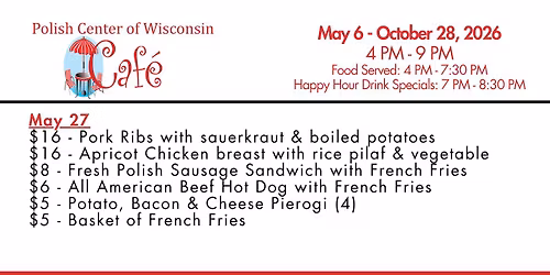 May 27 Wednesday Night Caf\u00e9