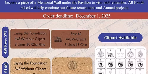 American Legion Post 60 Brick Fundraiser Campaign 
