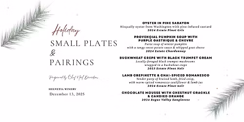 Holiday Small Plates & Wine Pairing