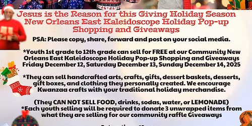 New Orleans East Kaleidoscope Holiday Pop-up Shopping on Read Blvd