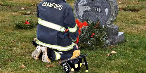 Wreath laying at Branford Cemeteries
