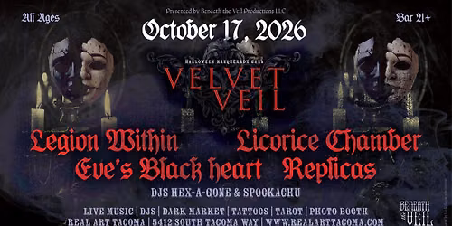 Velvet Veil: Halloween Masquerade Gala - Legion Within-Licorice Chamber-Eve's Black Heart-Replicas