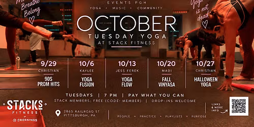 October Tuesday Yoga at Stack Fitness