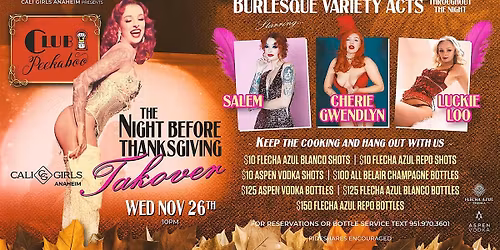 Club Peekaboo Takeover: The Night Before Thanksgiving | Cali Girls Anaheim