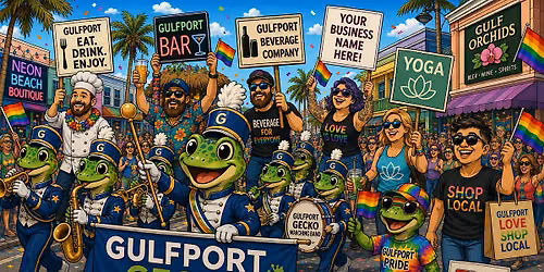March with the Gulfport Gecko Band at SP Pride