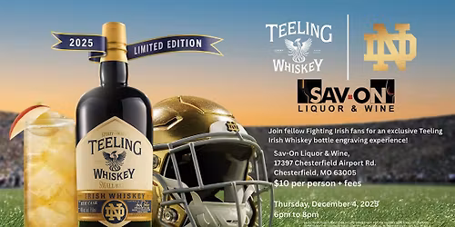 Teelgate with Teeling Irish Whiskey - Free Engravings Perfect for Holidays!