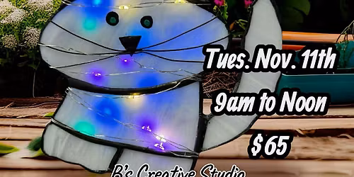 Stained Glass Lighted Cat