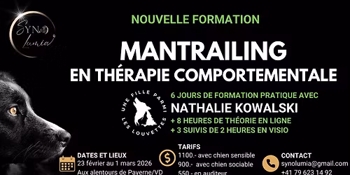 Mantrailing en th\u00e9rapie comportementale, avec Nathalie Kowalski (Une fille parmi les Louvettes)