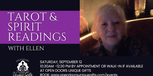 Tarot & Spirit Readings with Ellen at Open Doors Unique Gifts, Taunton, MA