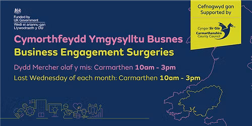 Cymorthfeydd Ymgysylltu \u00e2 Busnesau | Business Engagement Surgery