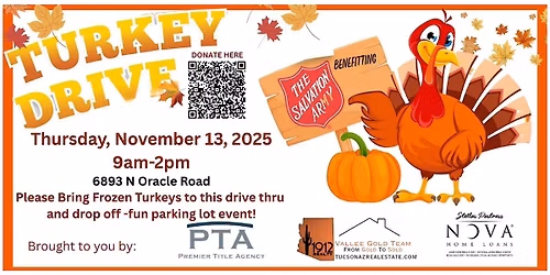 Salvation Army Turkey Drive!  Use the "GET TICKETS" button to donate!