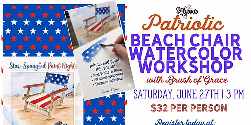 Patriotic Beach Chair WaterColor Workshop