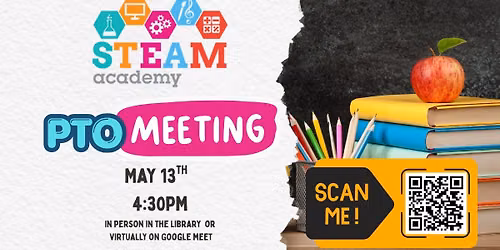 Haskell STEAM Academy Monthly PTO Meeting Virtually OR in the library. 