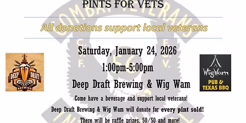 Pints for Vets @ Deep Draft Brewing & Wig Wam