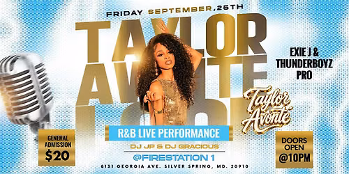 A R&B Night with Taylor Avont\u00e9 and Thunderboyz Pro