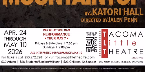 THE MOUNTAINTOP at Tacoma Little Theatre
